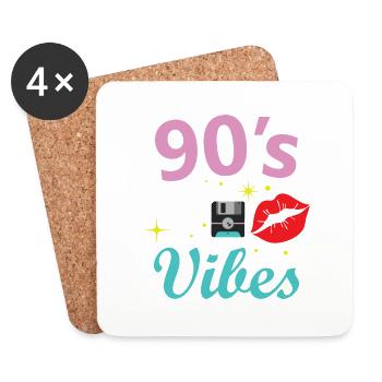 1990s Proverbs 90s Gift Idea - Coasters (set of 4) - white - Front