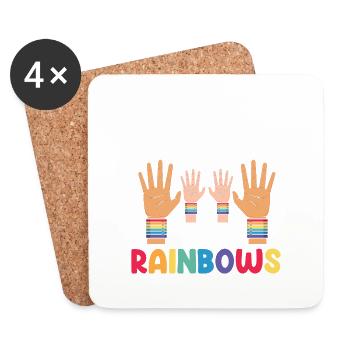 Venez du côté gay, nous avons des arcs-en-ciel Mignon Pride - Dessous de verre (lot de 4) - blanc - Devant