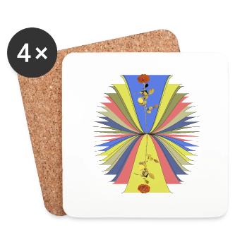 Rose design artistic motif i harmonious - Coasters (set of 4) - white - Front