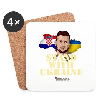 La Croatie se tient aux côtés de l’Ukraine - Dessous de verre (lot de 4) - blanc - Devant