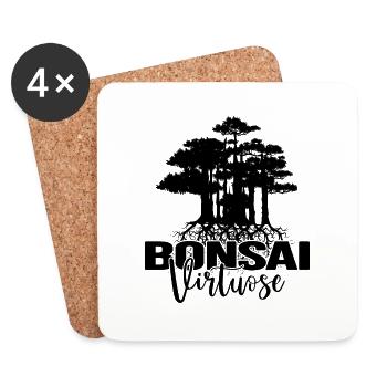 BONSAI-Wäldchen Yamadori Nebari Bonsai-Baum - Untersetzer (4er-Set) - Weiß - Vorne