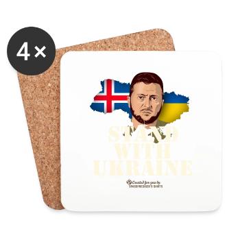 Iceland Stand with Ukraine - Coasters (set of 4) - white - Front