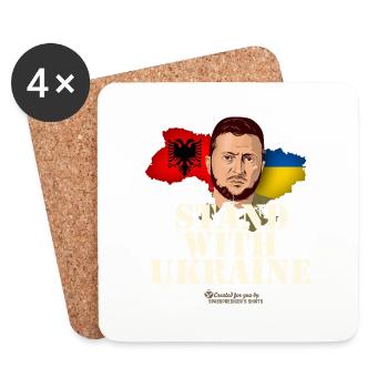 Albania Stand with Ukraine - Coasters (set of 4) - white - Front