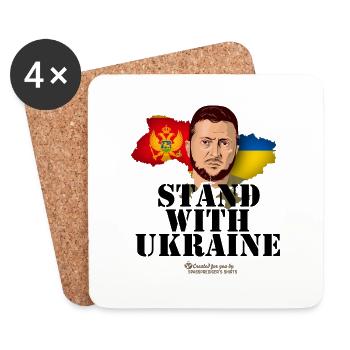 Montenegro Ukraine T-Shirt - Coasters (set of 4) - white - Front