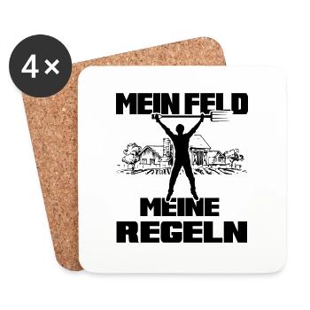 Bauernhof Landwirt Bauer Bauernregeln Feldarbeit - Untersetzer (4er-Set) - Weiß - Vorne