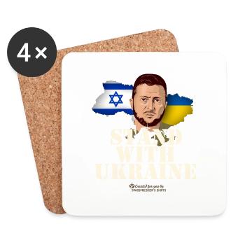 Ukraine Israël Zelensky - Dessous de verre (lot de 4) - blanc - Devant