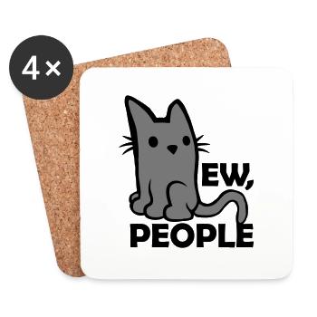 Zitat ew people Katze - Untersetzer (4er-Set) - Weiß - Vorne