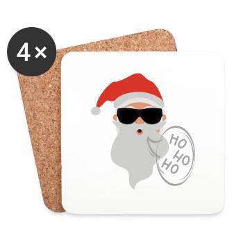 Merry Christmas Weihnachtsmann Weihnachten - Untersetzer (4er-Set) - Weiß - Vorne
