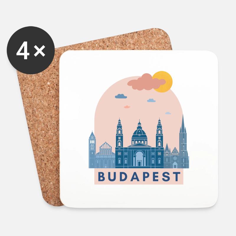 Ungarn Budapest Design Europa Europe Gift - Untersetzer (4er-Set) - Weiß