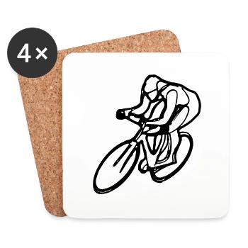 Road Cycling Bicycle Road Bike Rider Gift - Coasters (set of 4) - white - Front