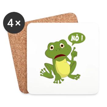 Heute mal Nö ! Lustiges T-Shirt mit Frosch Design - Untersetzer (4er-Set) - Weiß - Vorne