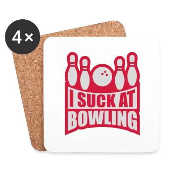 I suck at bowling - Untersetzer (4er-Set) - Weiß - Vorne