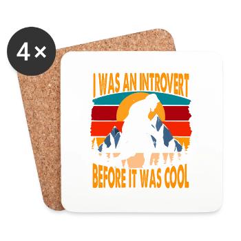 Bigfoot Sasquatch Vintage Retro Sonnenuntergang Introvertiert - Untersetzer (4er-Set) - Weiß - Vorne