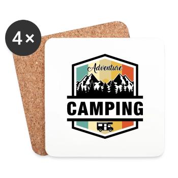 Camping - Untersetzer (4er-Set) - Weiß - Vorne