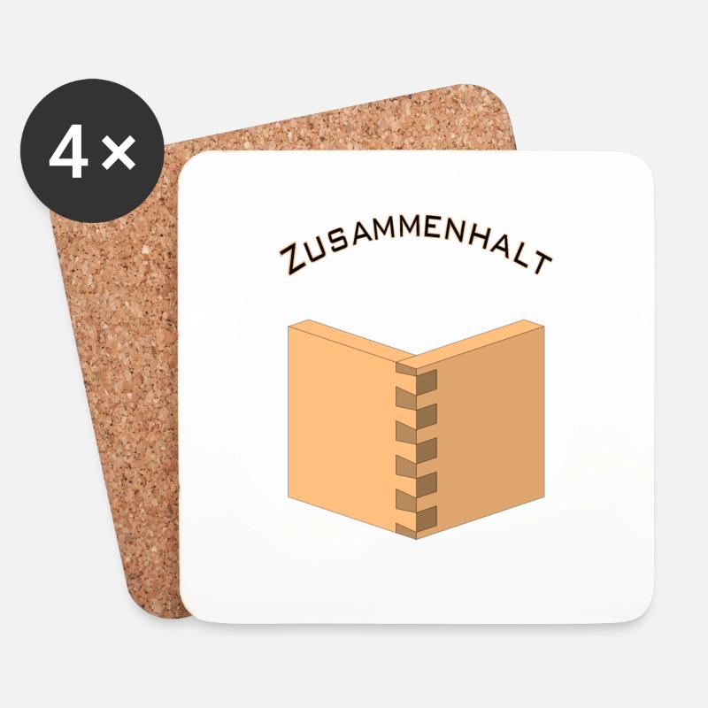 Kasteneckverbindung - Untersetzer (4er-Set) - Weiß