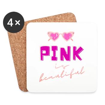 pink is beautiful summer - Untersetzer (4er-Set) - Weiß - Vorne