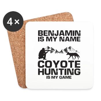 Coyote Hunter Design for Coyote Hunting - Coasters (set of 4) - white - Front