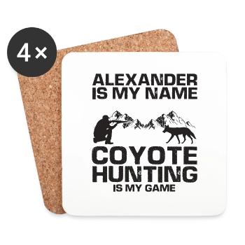 Coyote Hunter Design for Coyote Hunting - Coasters (set of 4) - white - Front