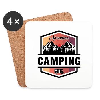 Camping - Untersetzer (4er-Set) - Weiß - Vorne
