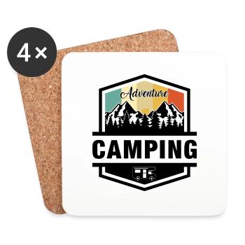Camping - Untersetzer (4er-Set) - Weiß - Vorne