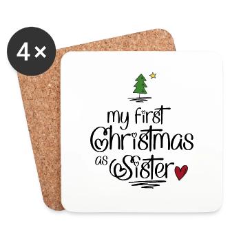 My first Christmas as Sister - Untersetzer (4er-Set) - Weiß - Vorne