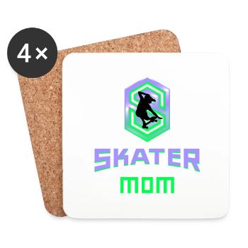 Skater Mom Mama Mutter Skatboard cool Geschenkidee - Untersetzer (4er-Set) - Weiß - Vorne