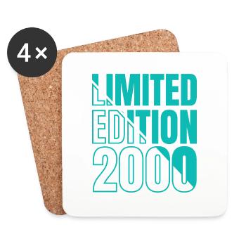 2000 Limited Edition Geburtstags - Untersetzer (4er-Set) - Weiß - Vorne