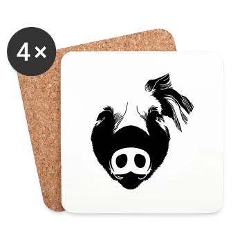Pig Pigs Pigs Animal Animals Vector 1 - Coasters (set of 4) - white - Front
