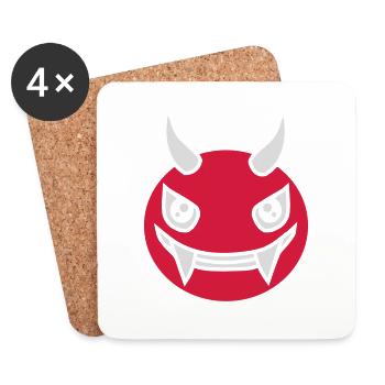 Devil Monster Design Face - Coasters (set of 4) - white - Front