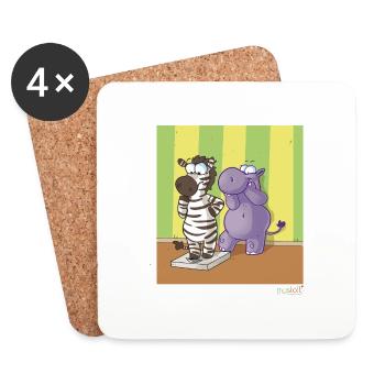 Maskotti Zeit für die Waage - Untersetzer (4er-Set) - Weiß - Vorne