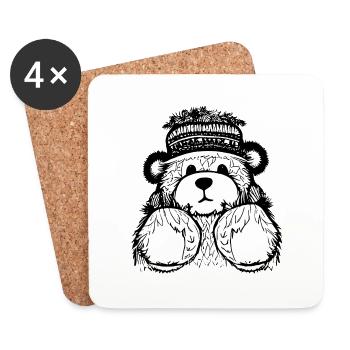Christmas Polar Bear Winter Bear Snow Animal Animals 1 - Coasters (set of 4) - white - Front