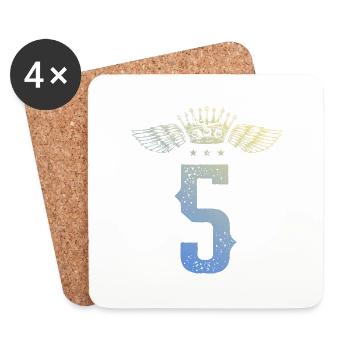 5 Couronne numérique - Dessous de verre (lot de 4) - blanc - Devant