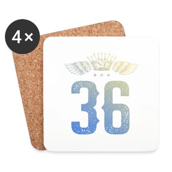 36 Couronne numérique - Dessous de verre (lot de 4) - blanc - Devant