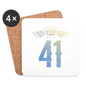 41 Number crown - Coasters (set of 4) - white - Front