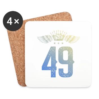 49 Zahl Krone - Untersetzer (4er-Set) - Weiß - Vorne