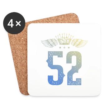 52 Couronne numérique - Dessous de verre (lot de 4) - blanc - Devant