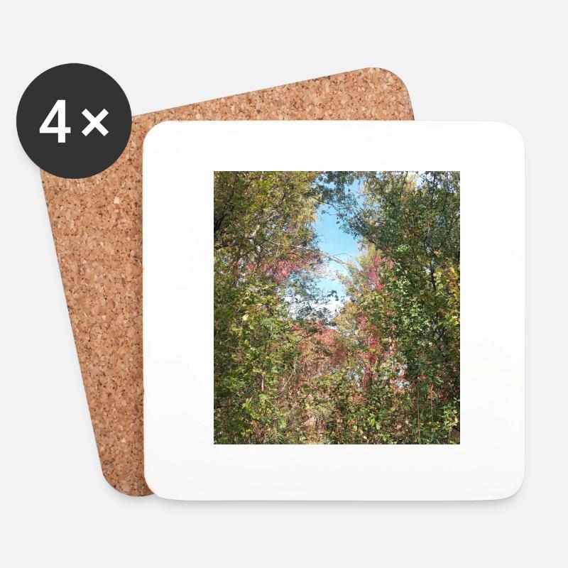 Herbstwald - Untersetzer (4er-Set) - Weiß