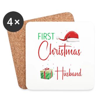 First Christmas With My Hot New Husband Couples - Coasters (set of 4) - white - Front