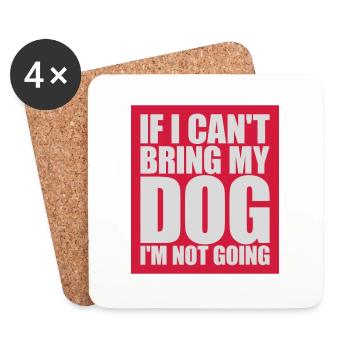 Citation Apportez mon chien - Dessous de verre (lot de 4) - blanc - Devant