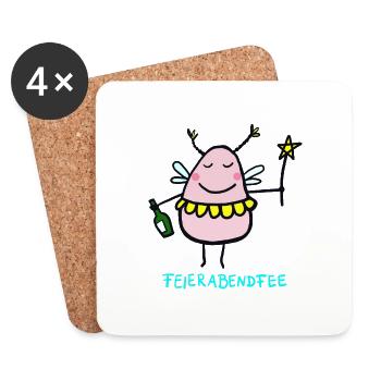 Feierabendfee - une fée après le travail - Dessous de verre (lot de 4) - blanc - Devant
