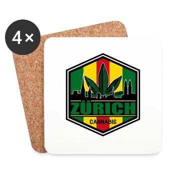 Cannabis - Untersetzer (4er-Set) - Weiß - Vorne