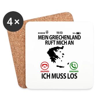 Griechenland Griechische liebhaber Fans für Freund - Untersetzer (4er-Set) - Weiß - Vorne