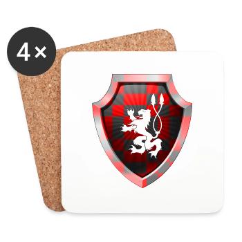 Schild Logo eSports Emblem Schwert Wappen Symbol Löwe - Untersetzer (4er-Set) - Weiß - Vorne