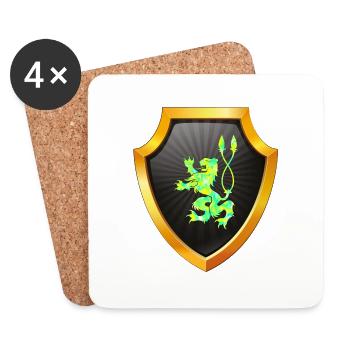 Schild Logo eSports Emblem Schwert Wappen Symbol Löwe - Untersetzer (4er-Set) - Weiß - Vorne