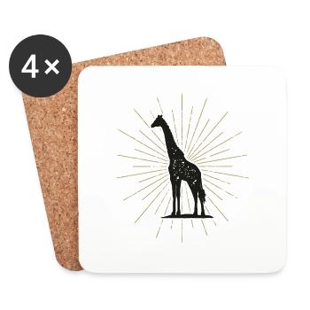 Jolie Girafe illuminée - Dessous de verre (lot de 4) - blanc - Devant