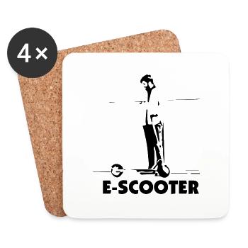 E-Scooter E-Roller Scooter - Untersetzer (4er-Set) - Weiß - Vorne