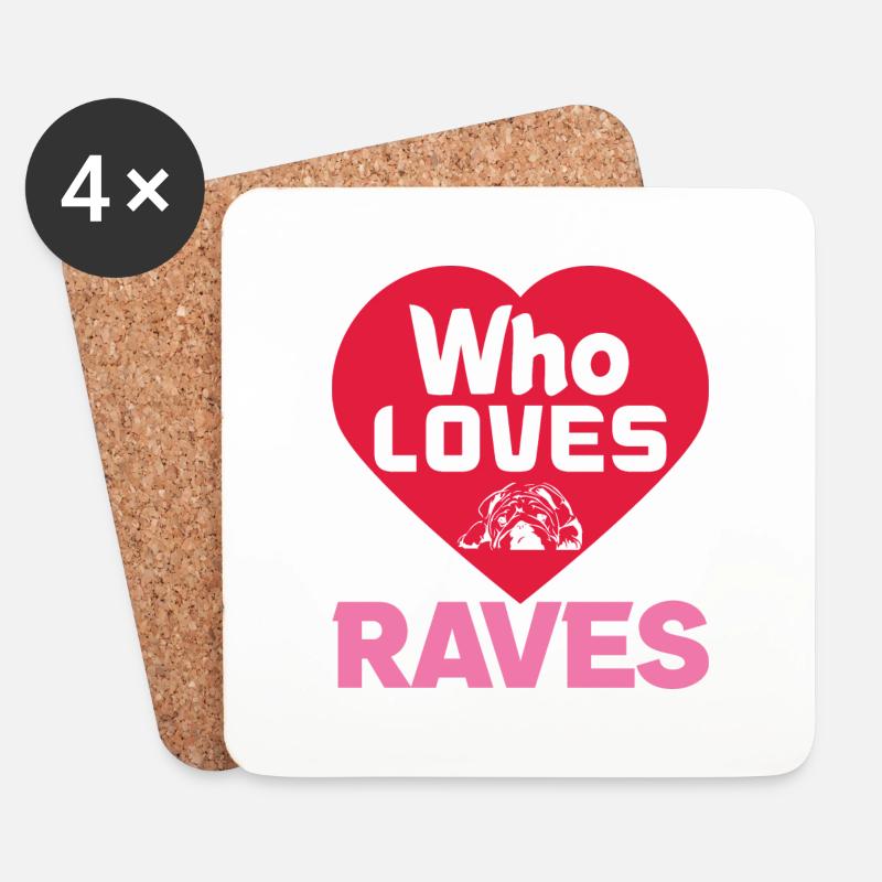 WER LIEBT RAVES LUSTIG - Untersetzer (4er-Set) - Weiß