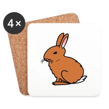 Rabbit - Coasters (set of 4) - white - Front
