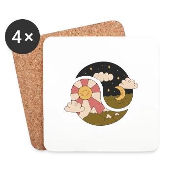 Nature Is The Greatest Teacher Nature Designs - Untersetzer (4er-Set) - Weiß - Vorne