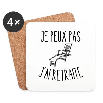 je peux pas j'ai retraite - Dessous de verre (lot de 4) - blanc - Devant